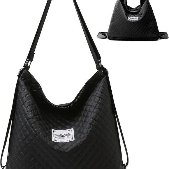 Travel Tote Bag Nylon Waterproof Convertible Backpack Large Capacity - Picture 1 of 7